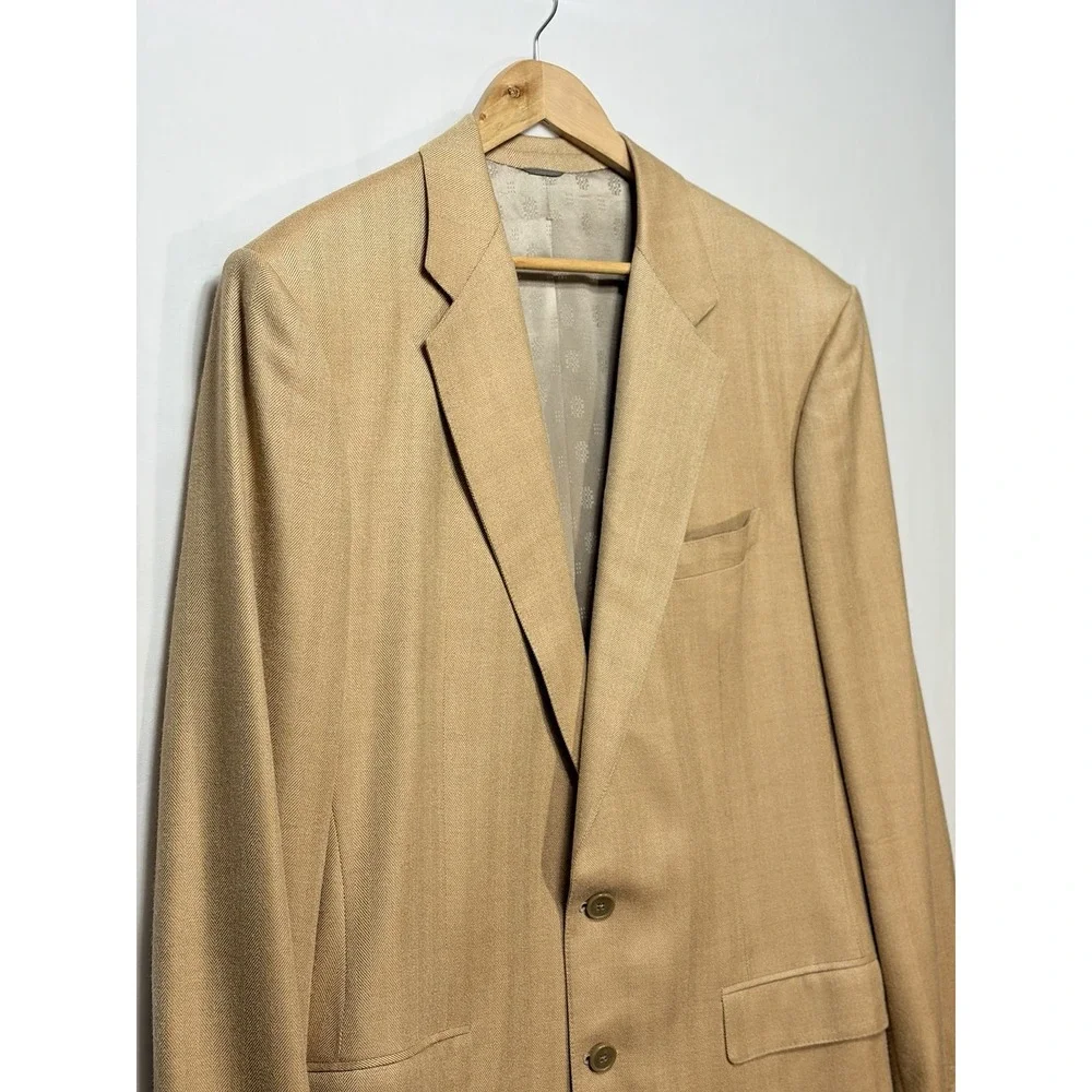 Holland and Sherry Savile Row London Sport Coat Mens 44R Tan Wool Custom Fit